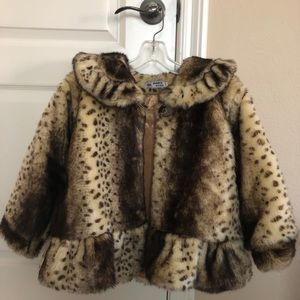 Faux Fur Girls Coat With Matching Purse